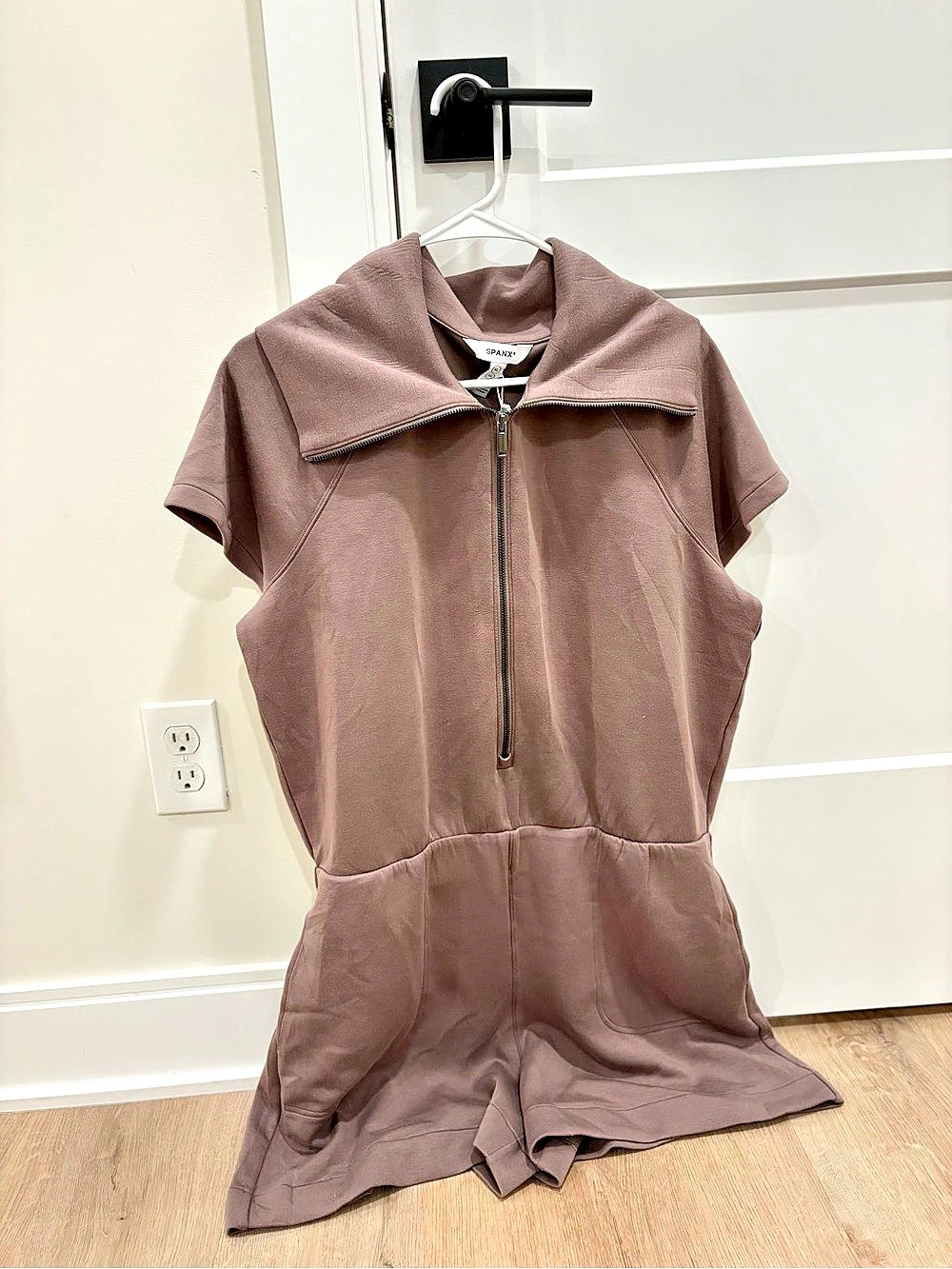 NWT SPANX AirEssentials Quarter Romper Brown XL